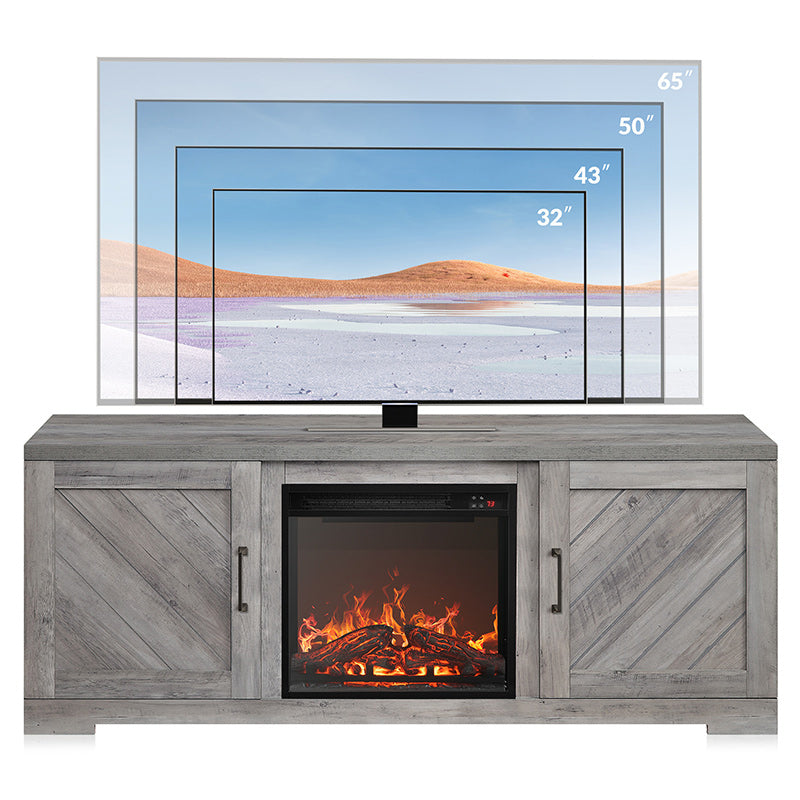 Hilo Low Profile Fireplace TV Stand for 65+ Inch TV