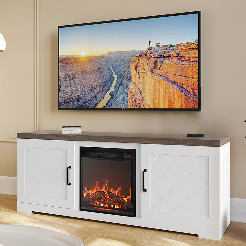 Hilo Low Profile Fireplace TV Stand for 65+ Inch TV