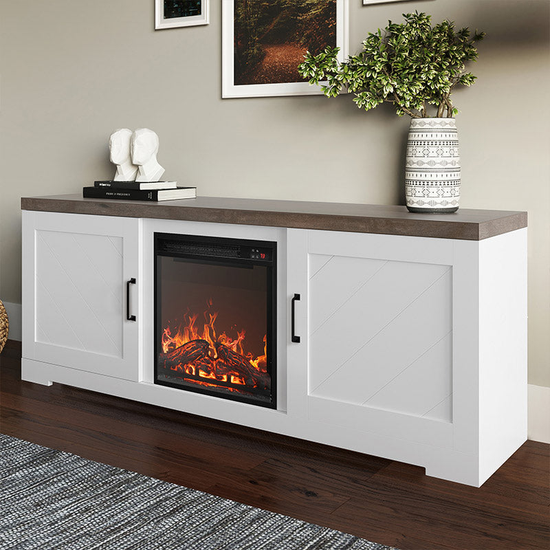 Hilo Low Profile Fireplace TV Stand for 65+ Inch TV