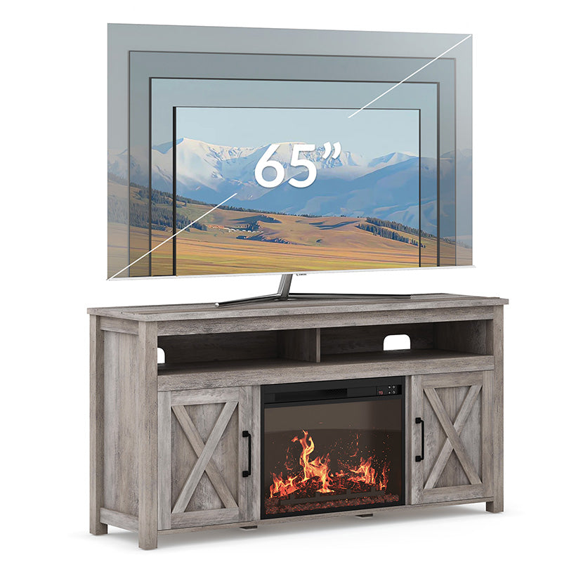 Corin Farmhouse TV Stand with Fireplace