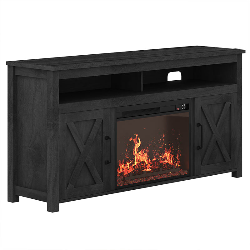 Corin Farmhouse TV Stand with Fireplace