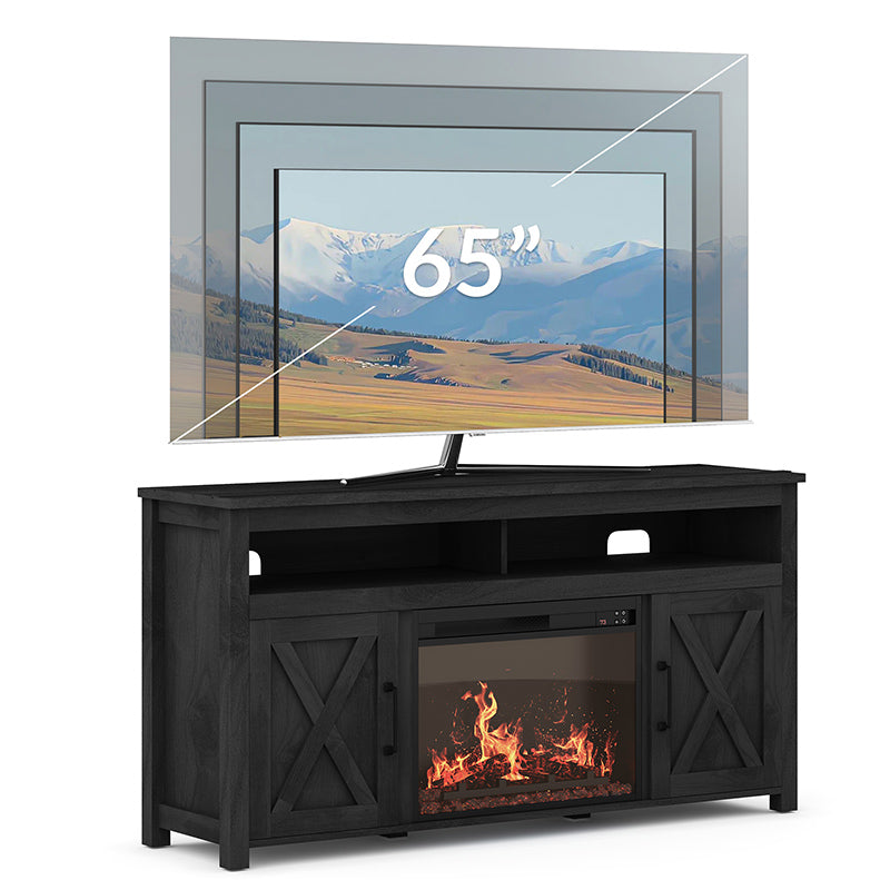 Corin Farmhouse TV Stand with Fireplace