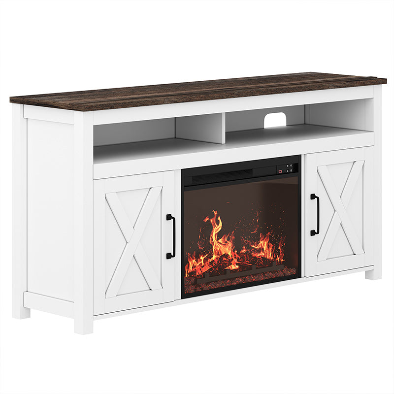 Corin Farmhouse TV Stand with Fireplace