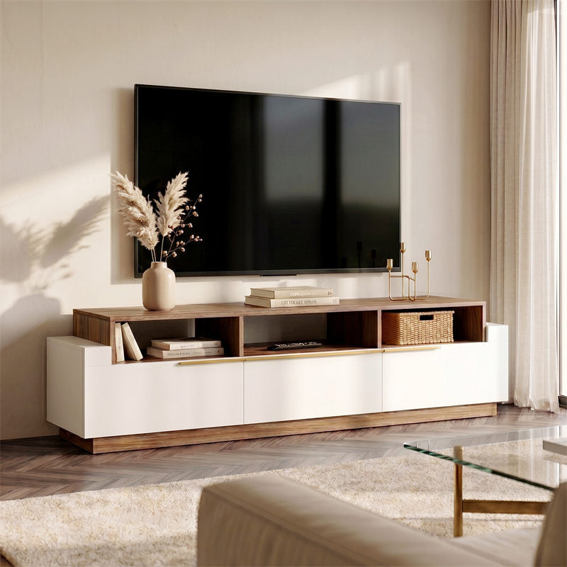 Broadway 70" White Low Profile TV Stand