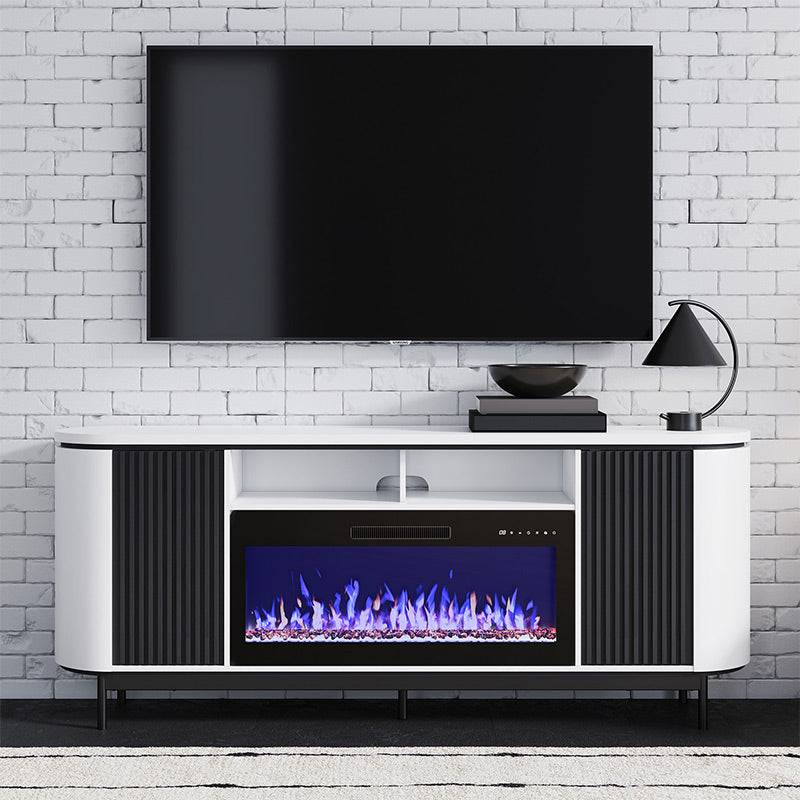 76" TV Stand with 36" Electric Fireplace for TVs up to 85"