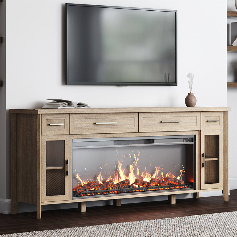 74 Inch Rustic TV Stand with 48