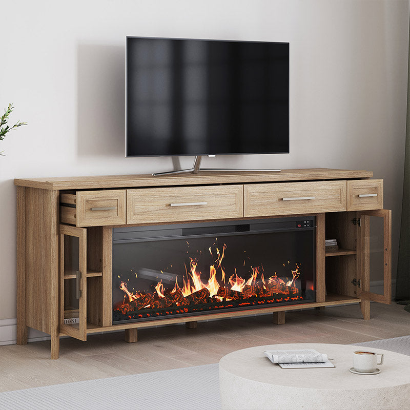 74 Inch Rustic TV Stand with 48