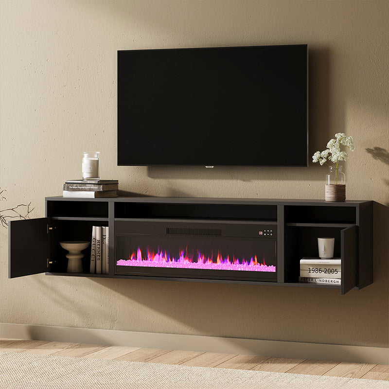 70" Floating TV Stand with Fireplace for TVs up to 75"