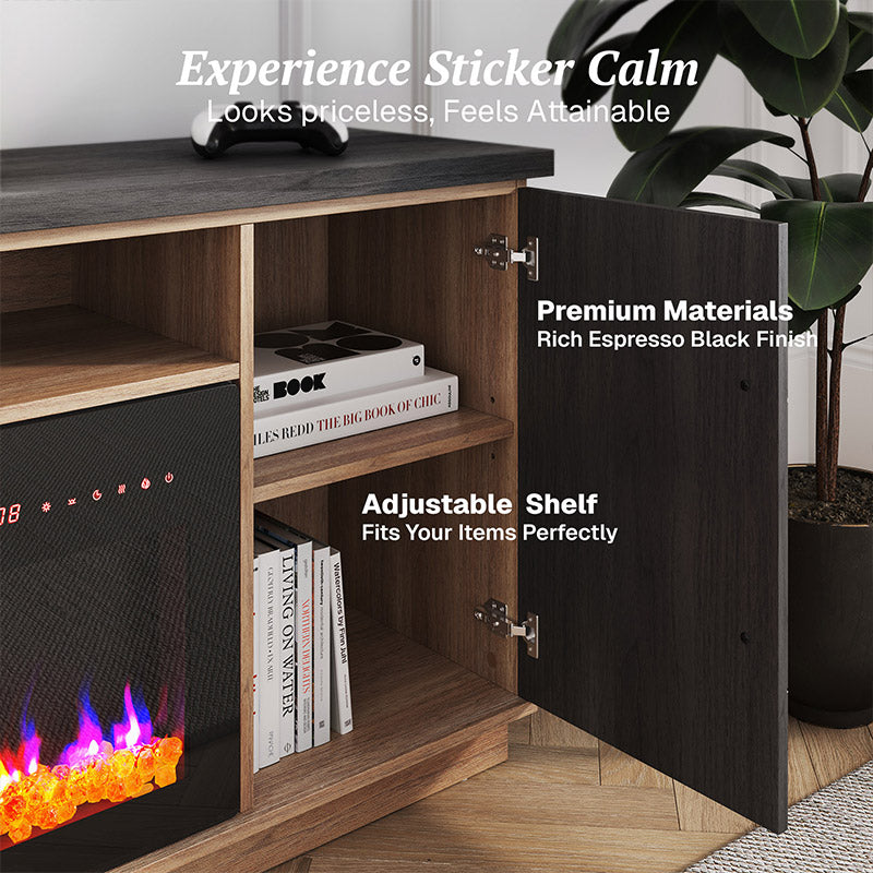 68 Inch Electric Fireplace TV Stand for TVs up to 75"