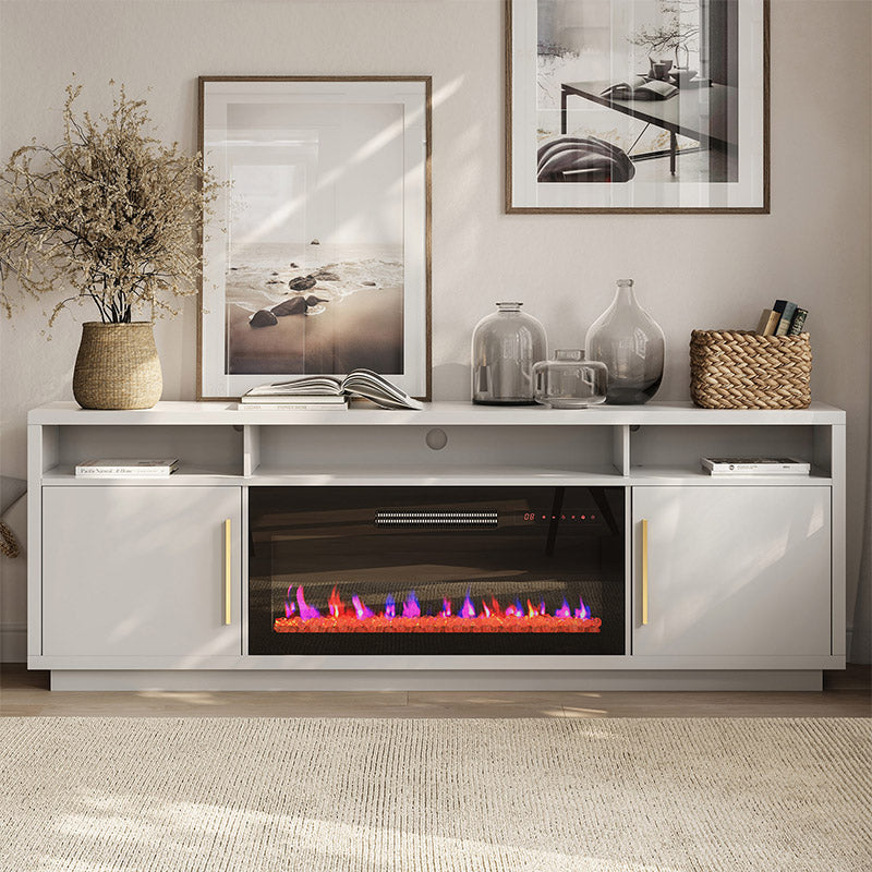 79" Fireplace TV Stand With Cat House for TVs Up to 85"