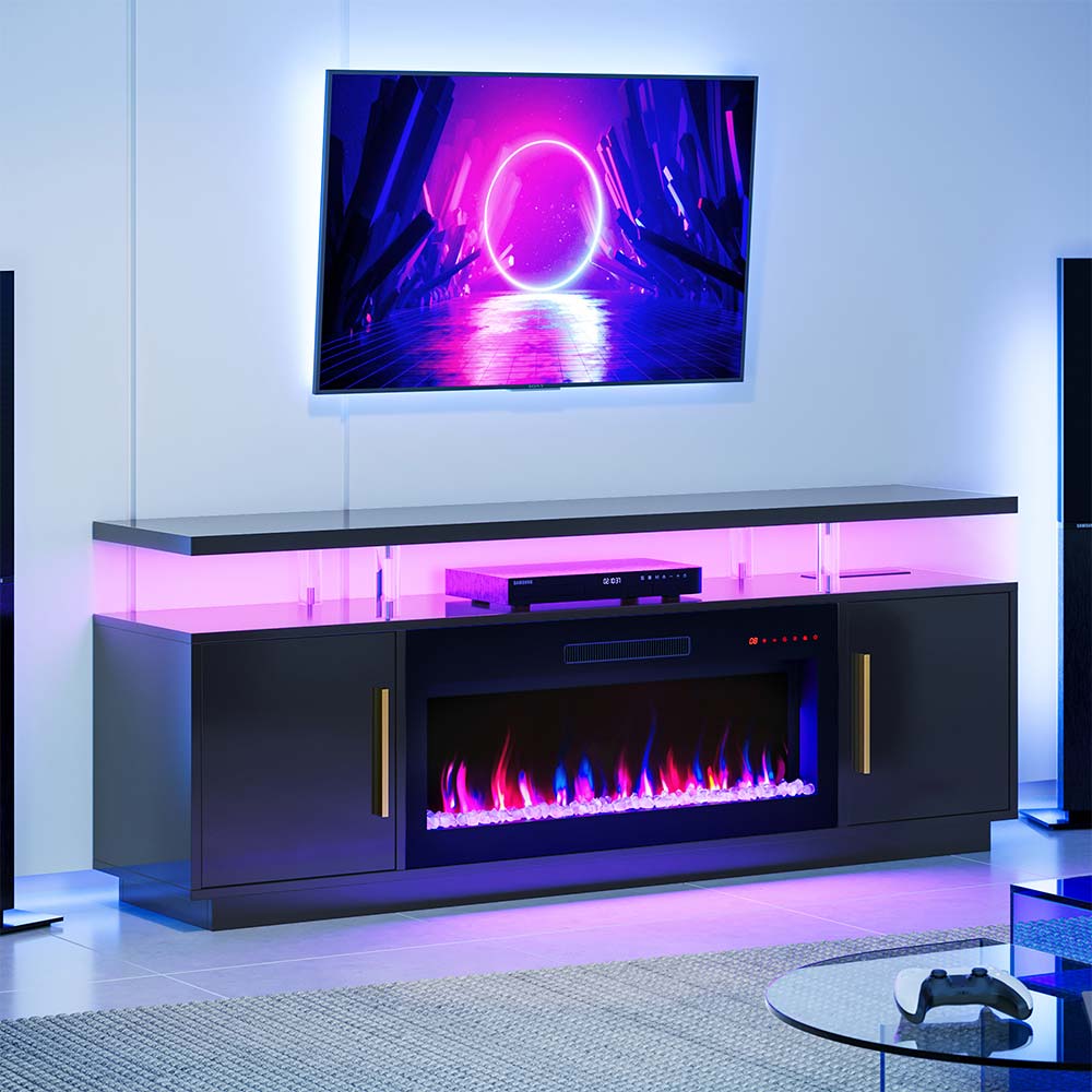 Avenue Modern Electric Fireplace TV Stand for 75+ Inch TV