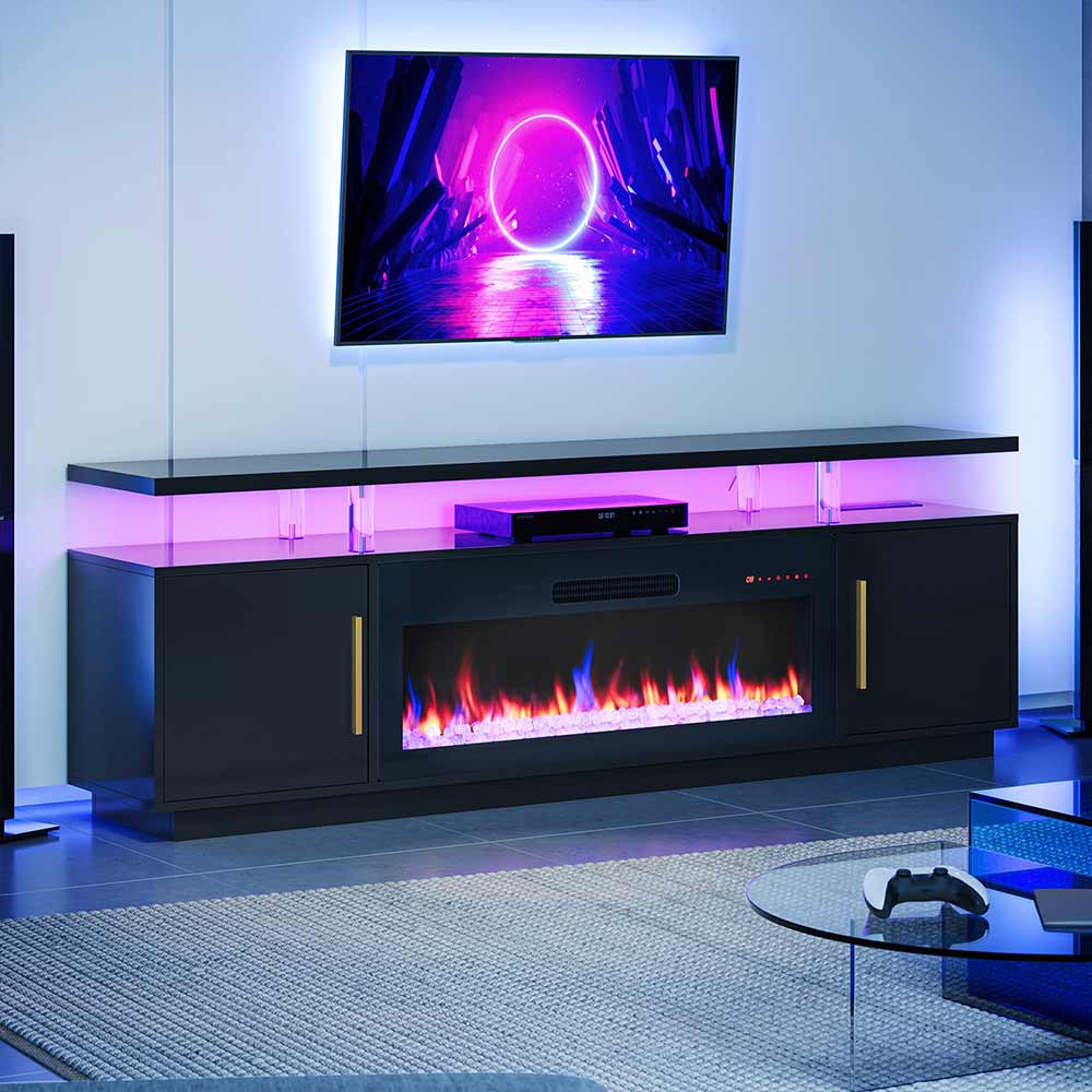 Avenue Modern TV Stand with Fireplace for 85+ Inch TV