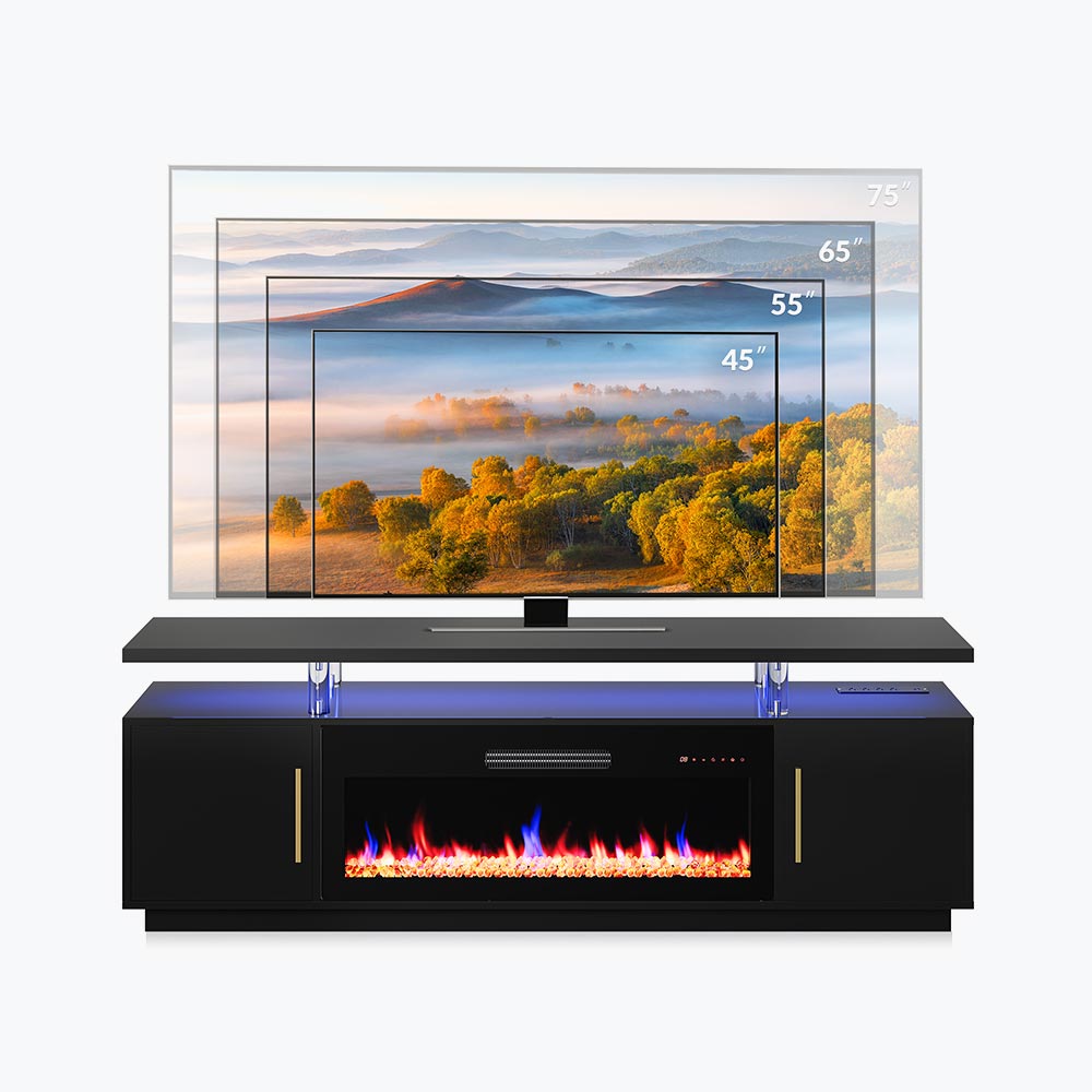 Avenue Modern TV Stand with Fireplace for 85+ Inch TV