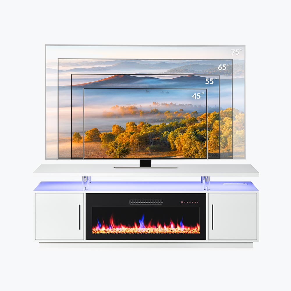 Avenue Modern TV Stand with Fireplace for 85+ Inch TV