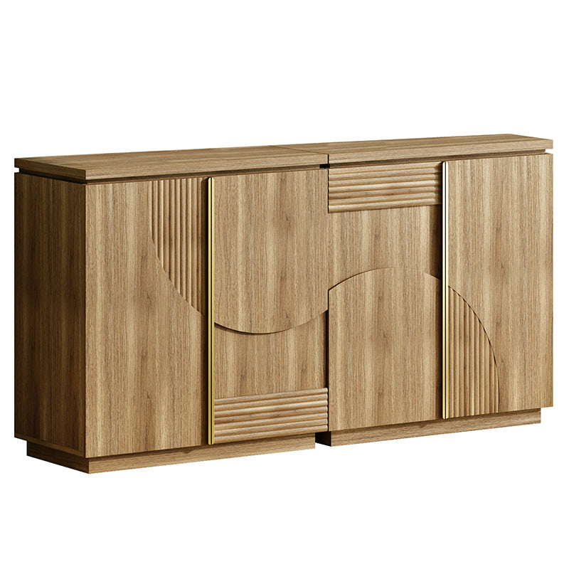 Belleze Set of 2 31" Modular Sideboards with Geometric Arched Doors