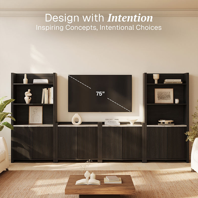 Delphi Fluted Modular Entertainment Center (6-Piece)