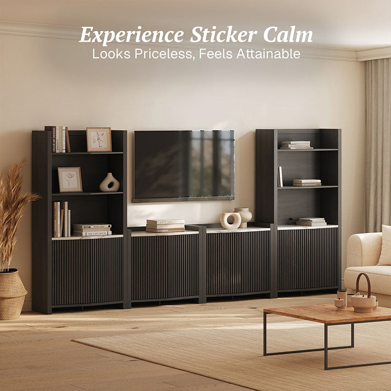 Delphi Fluted Modular Entertainment Center (6-Piece)