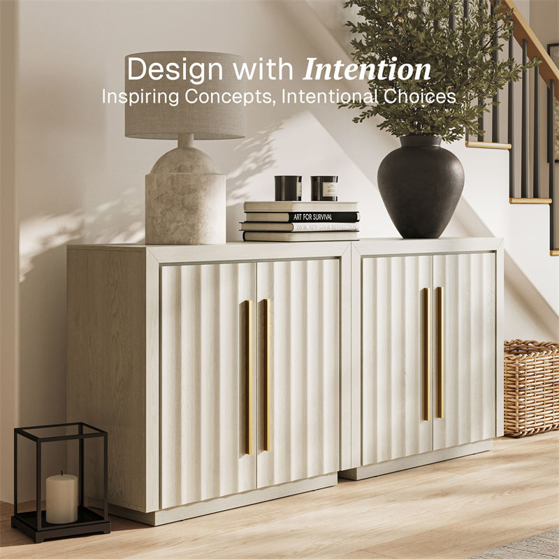 Libra Modern White Small Sideboard (Set of 2)