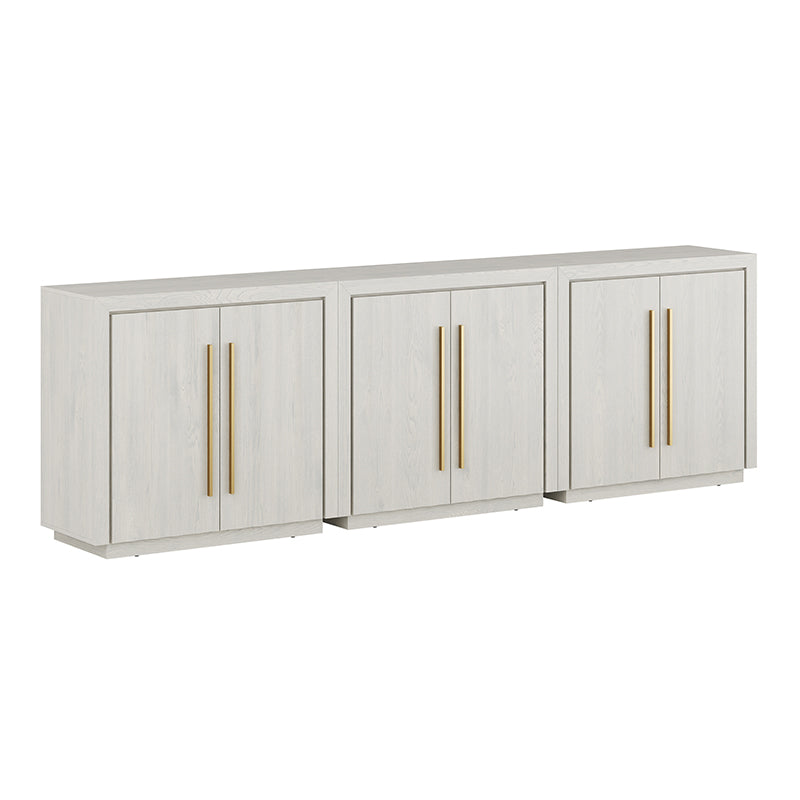 Libra Set of 3 Modern Sideboard With Compartments & Adjustable Shelves