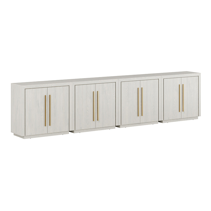Libra Set of 4 Modern Sideboard With Compartments & Adjustable Shelves