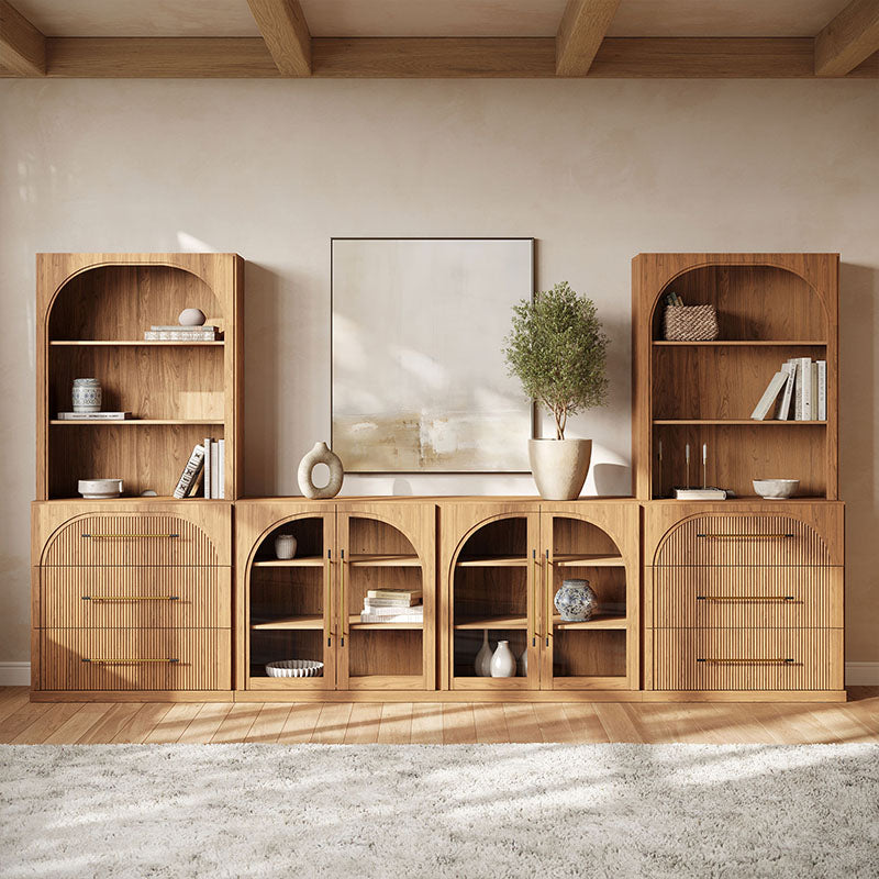 Jagger Double-Arc Modular Entertainment Wall Unit (6-Piece)