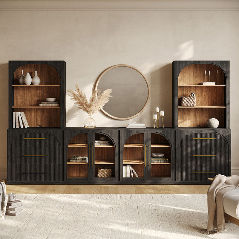 Jagger Double-Arc Modular Entertainment Wall Unit (6-Piece)