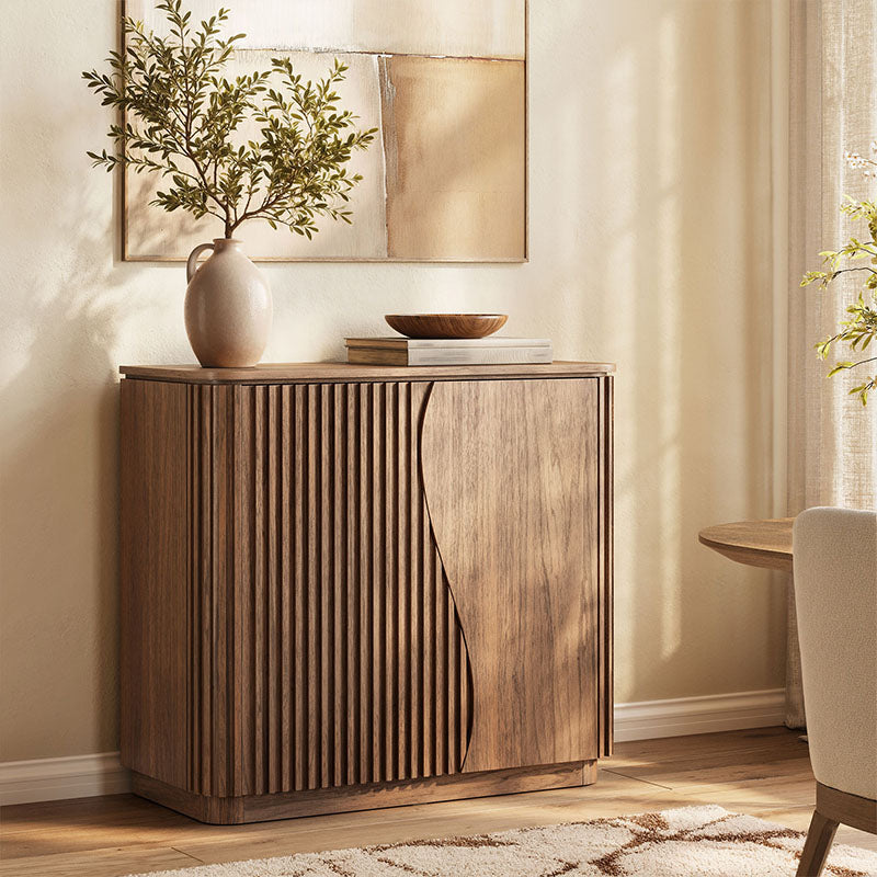 Simms 35" Modern S-Shaped Fluted Sideboard (Set of 3)