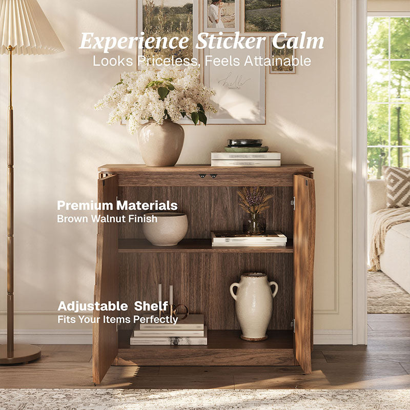 Simms 35" Modern S-Shaped Fluted Sideboard (Set of 3)