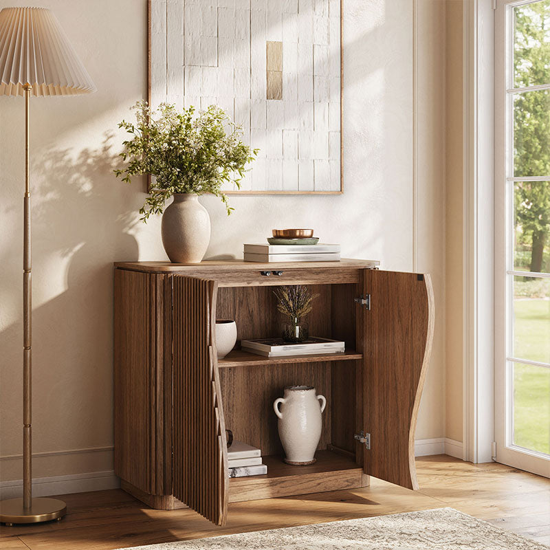 Simms 35" Modern S-Shaped Fluted Sideboard (Set of 3)