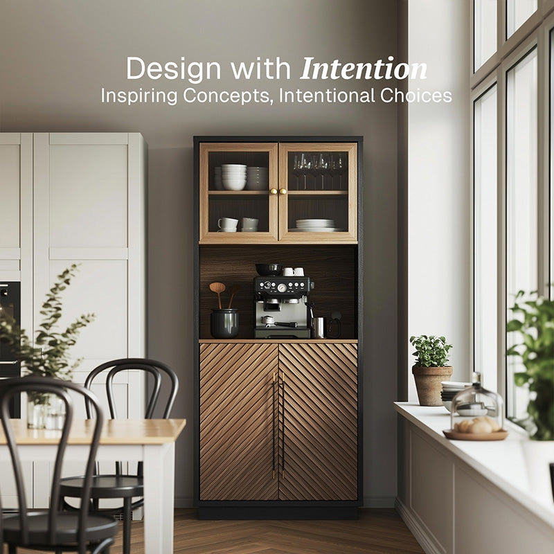 69" Tall Kitchen Pantry Cabinet (Set of 2)