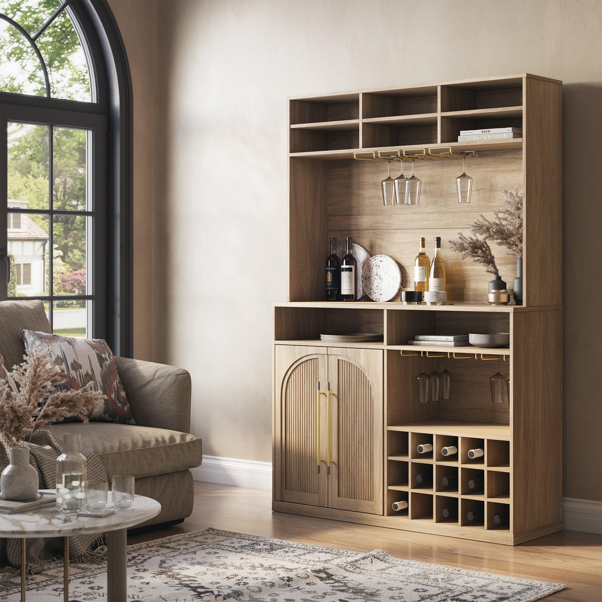 Jagger 72" Tall Bar Cabinet with Hutch