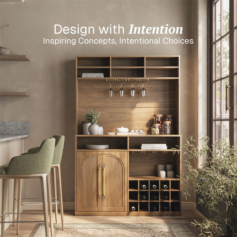 Jagger 72" Tall Bar Cabinet with Hutch