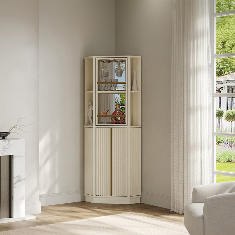 68" Tall Corner Bar Storage Cabinet