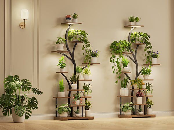 cute indoor plant stands 63" Tall Indoor Plant Stands with Grow Lights, Set of 2