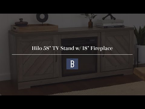 Hilo Low Profile Fireplace TV Stand for 65+ Inch TV