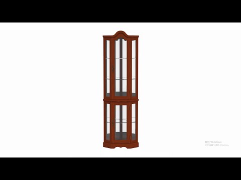 Loraine Canted Front Lighted Corner Curio Cabinet