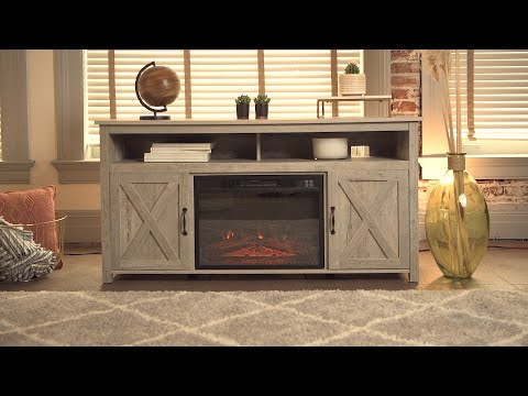 Corin Farmhouse TV Stand with Fireplace