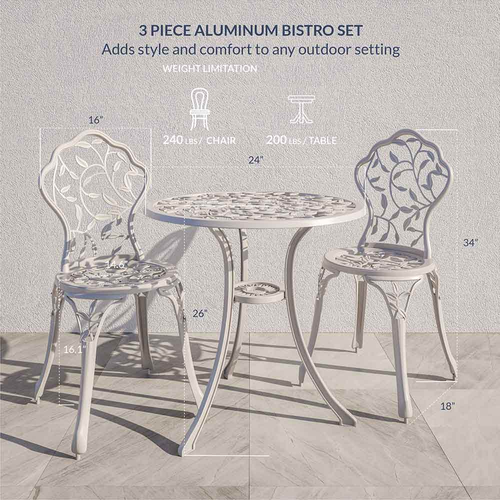 3 Piece Bistro Outdoor Patio Set