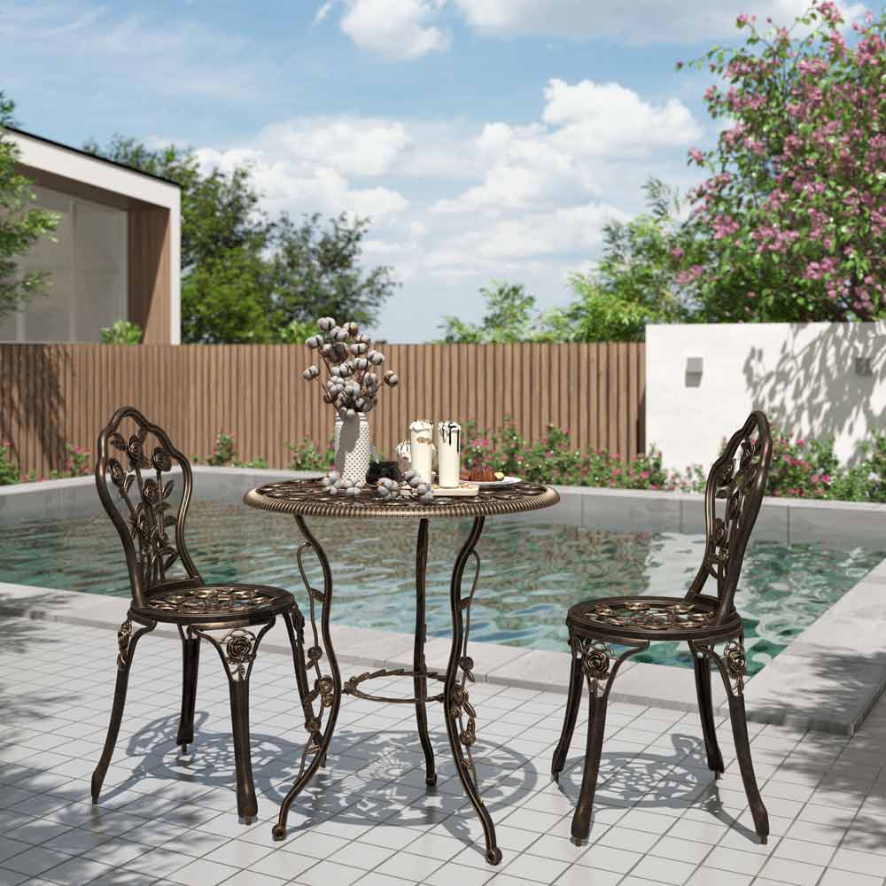 Rose Style 3 Piece Bistro Set