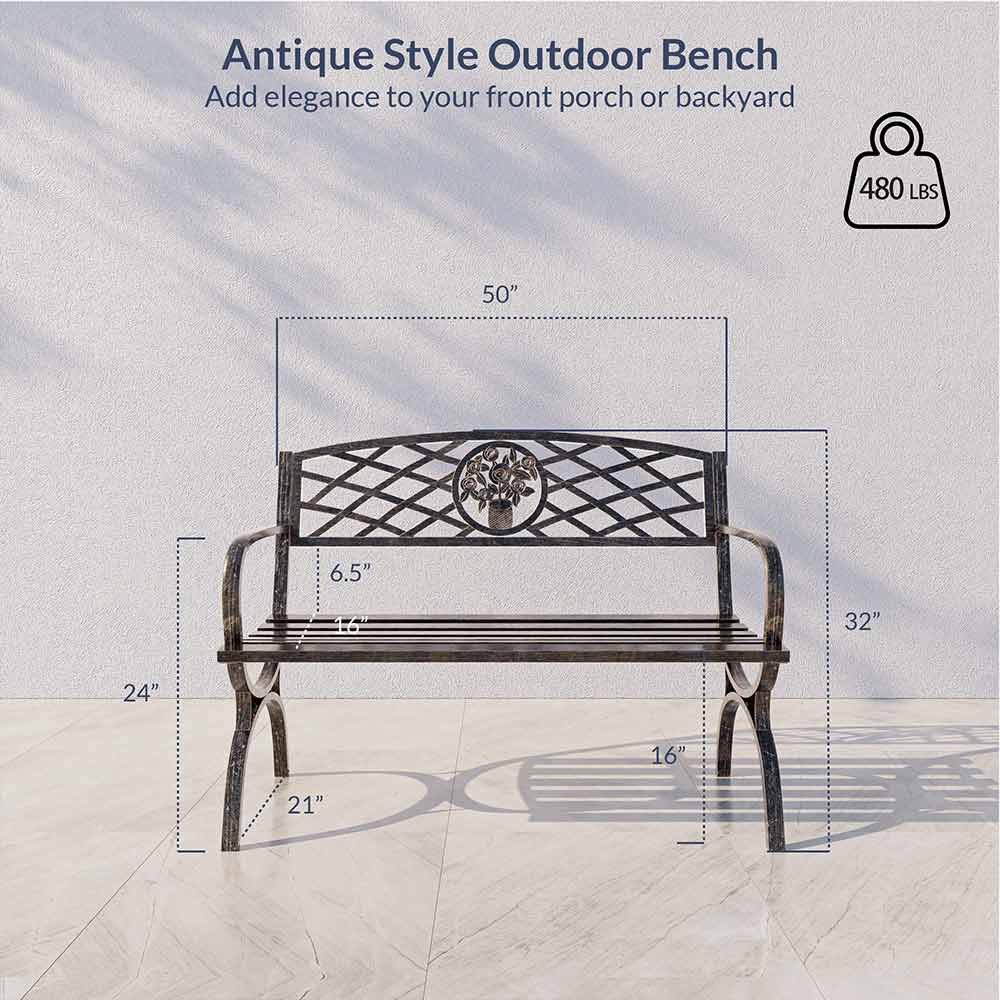 50" Patio Garden Bench