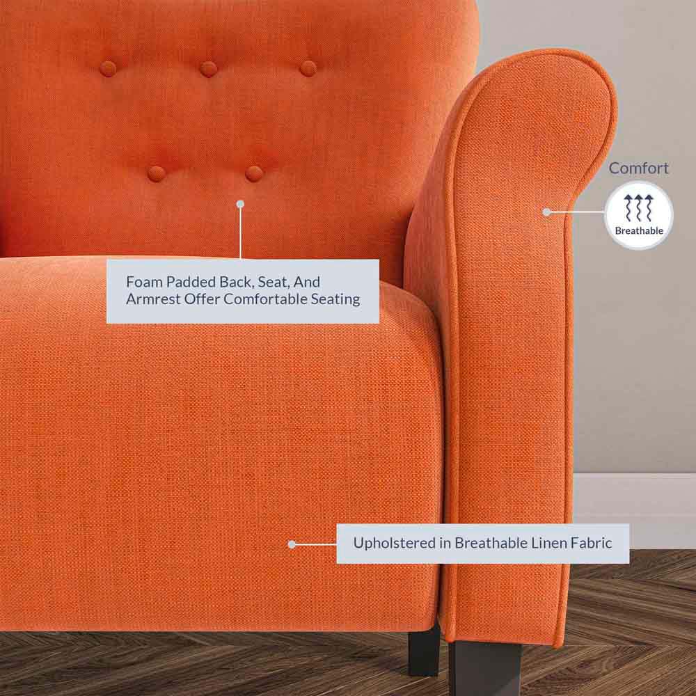 Allston Armchair Floral Design Padded Armrests Dark Wood Legs