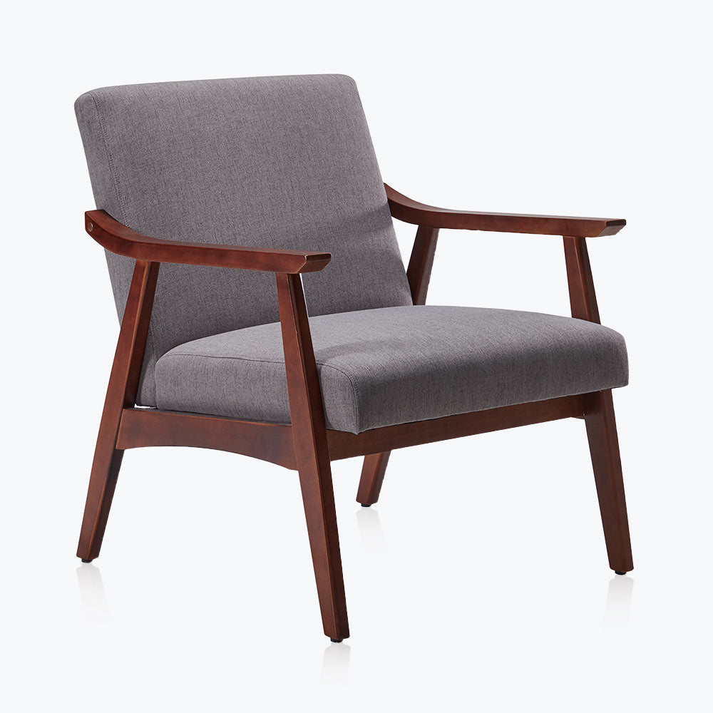 Gray mid-century accent chair
