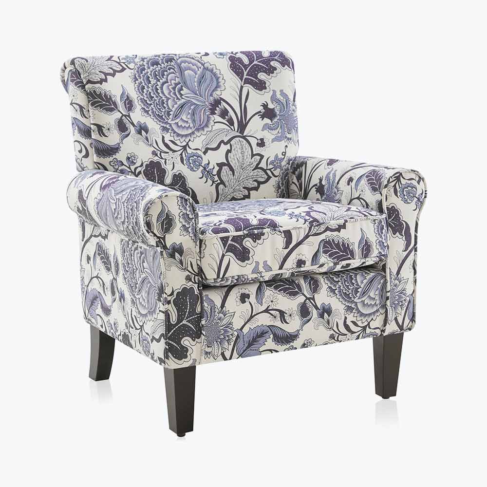 Abstract patterned armchair for small space