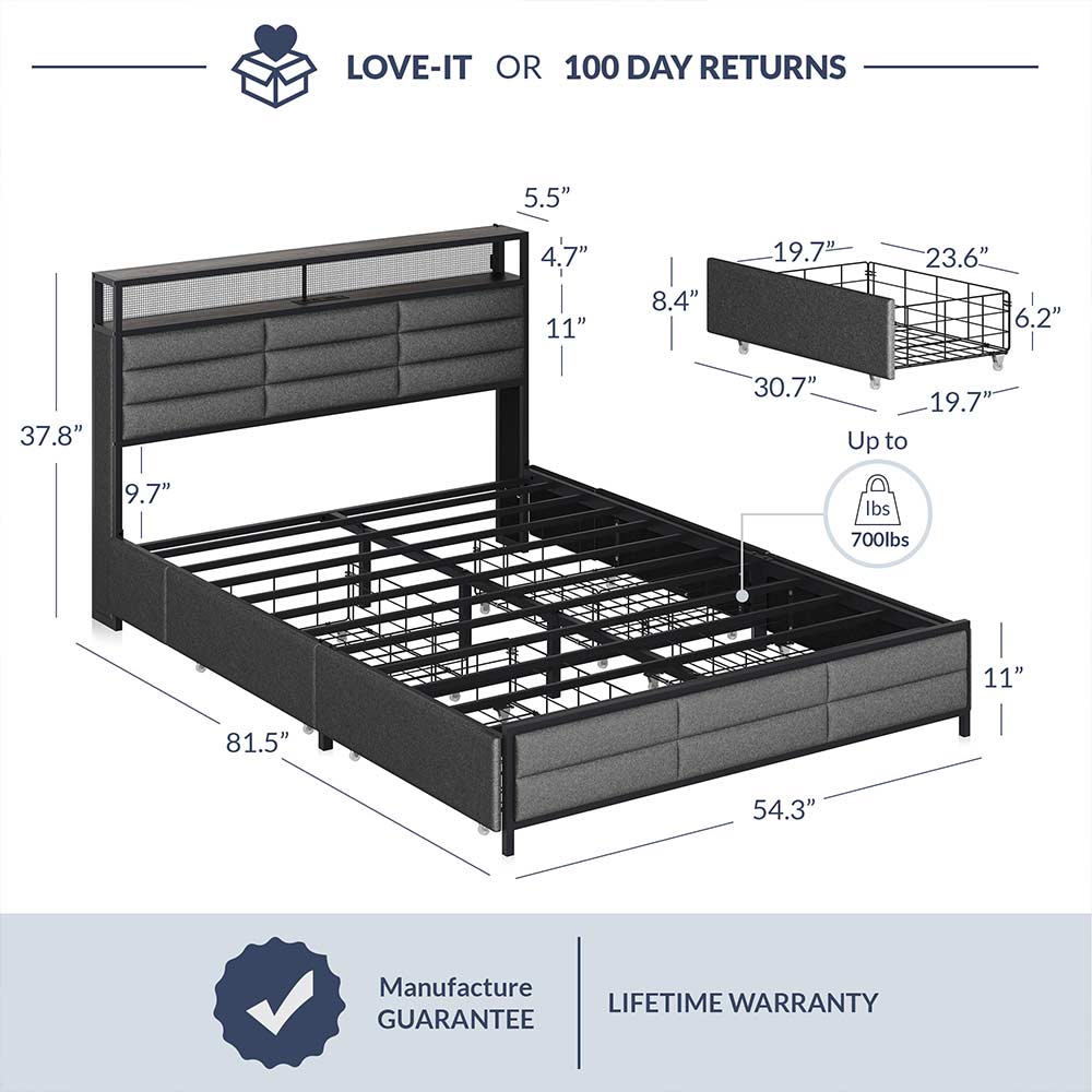 Century Bed with Drawer