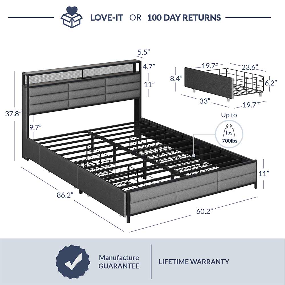 Century Bed with Drawer