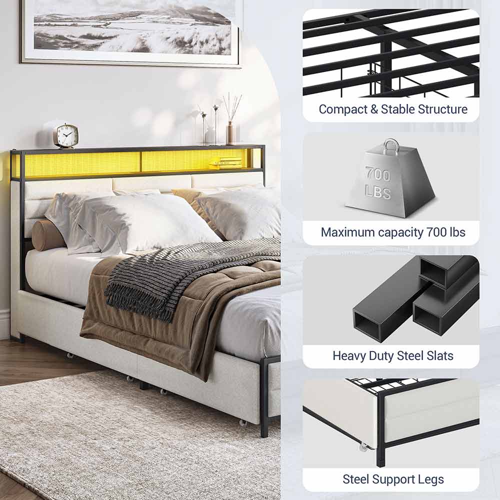 Century Bed with Drawer