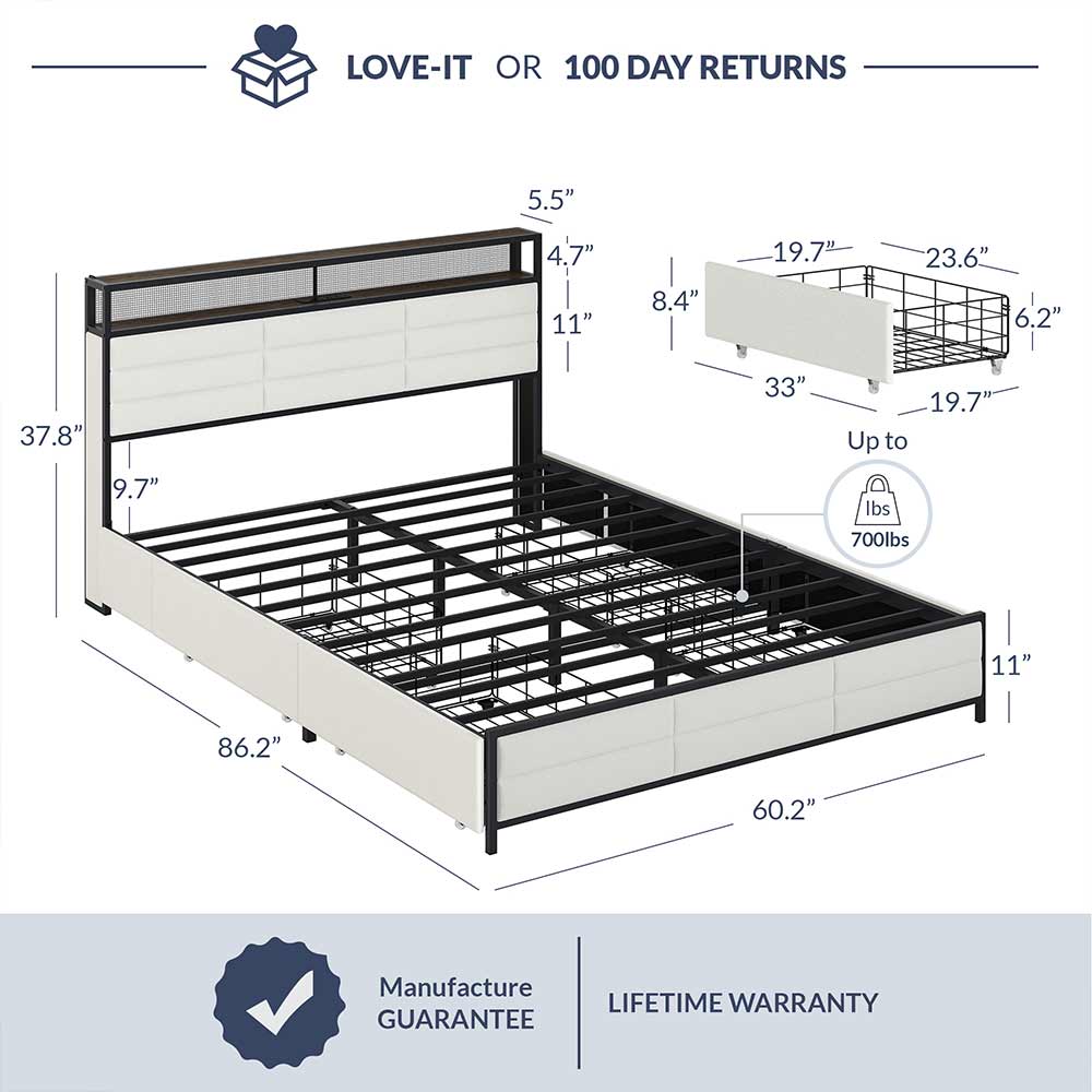 Century Bed with Drawer