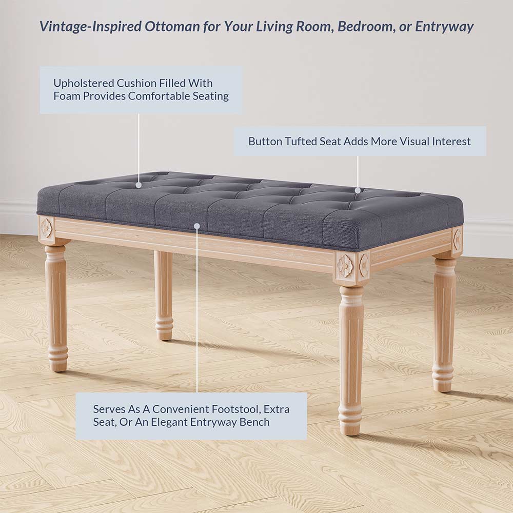 Arvin 32" Tufted Ottoman Bench