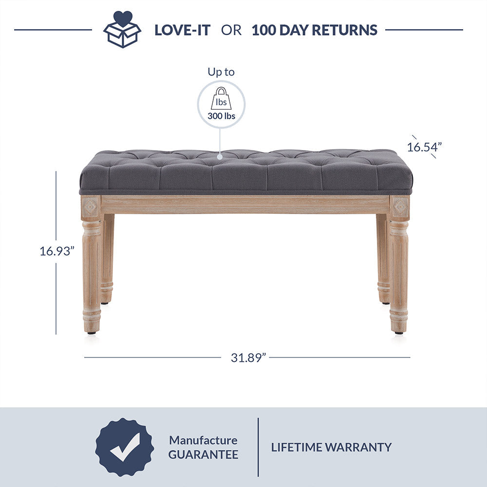 Arvin 32" Tufted Ottoman Bench