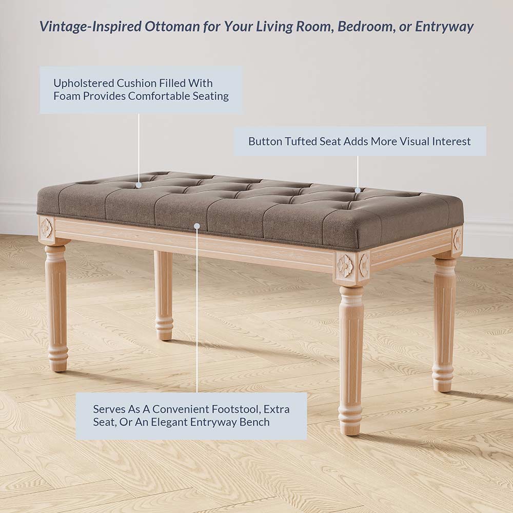 Arvin 32" Tufted Ottoman Bench